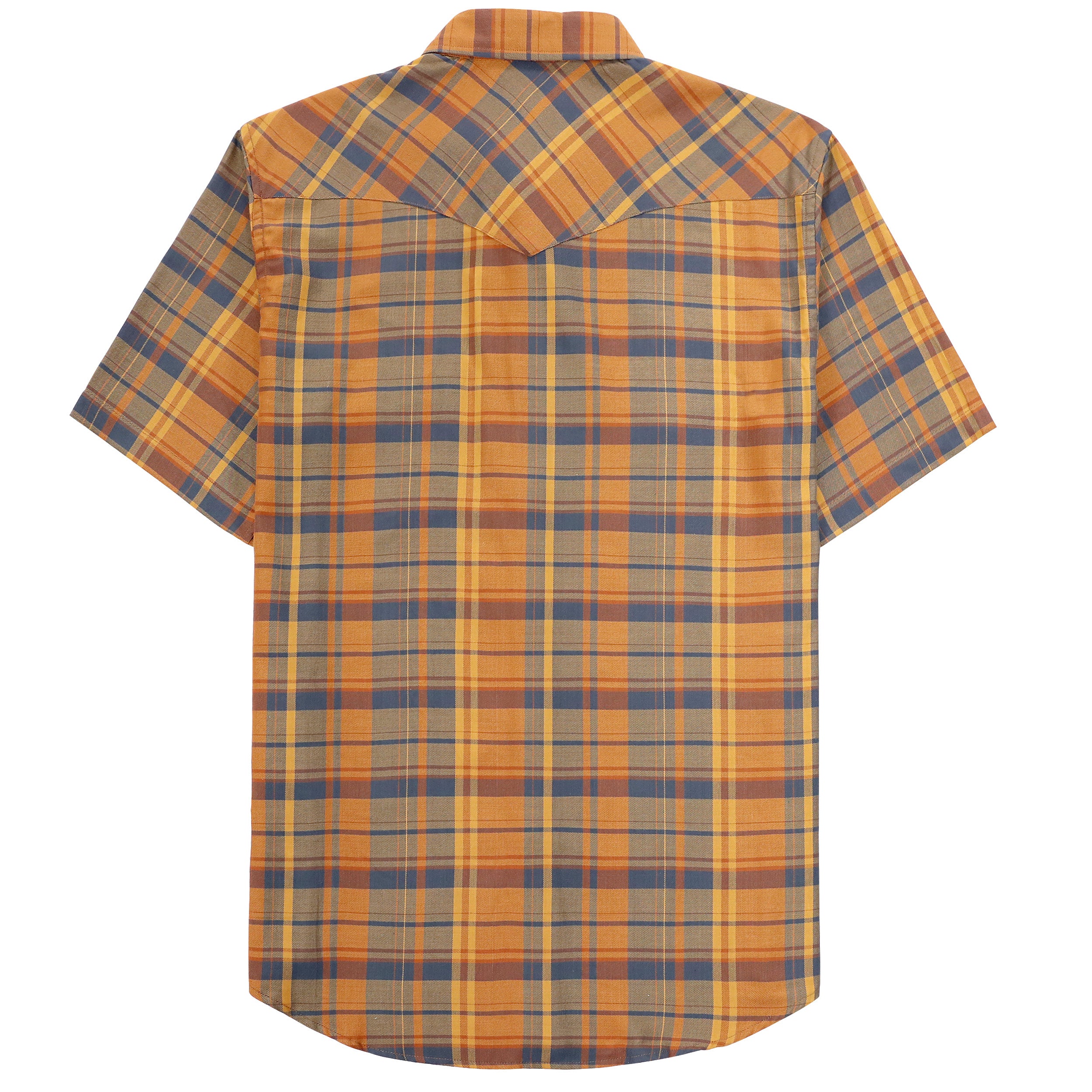 Dubinik®Bamboo Fiber Mens Shirts Short Sleeve Plaid Shirt Men Western Cowboy Pearl Snap Vintage Casual Plaid Shirt #2909