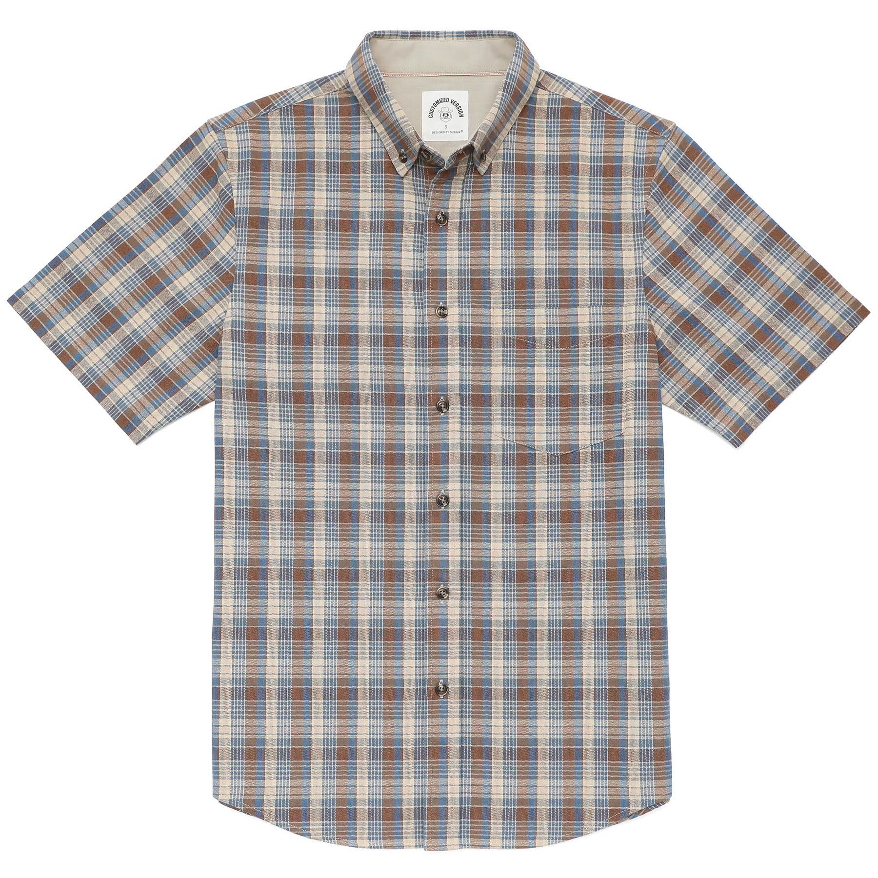 Men's casual short-sleeved cotton shirt #0026
