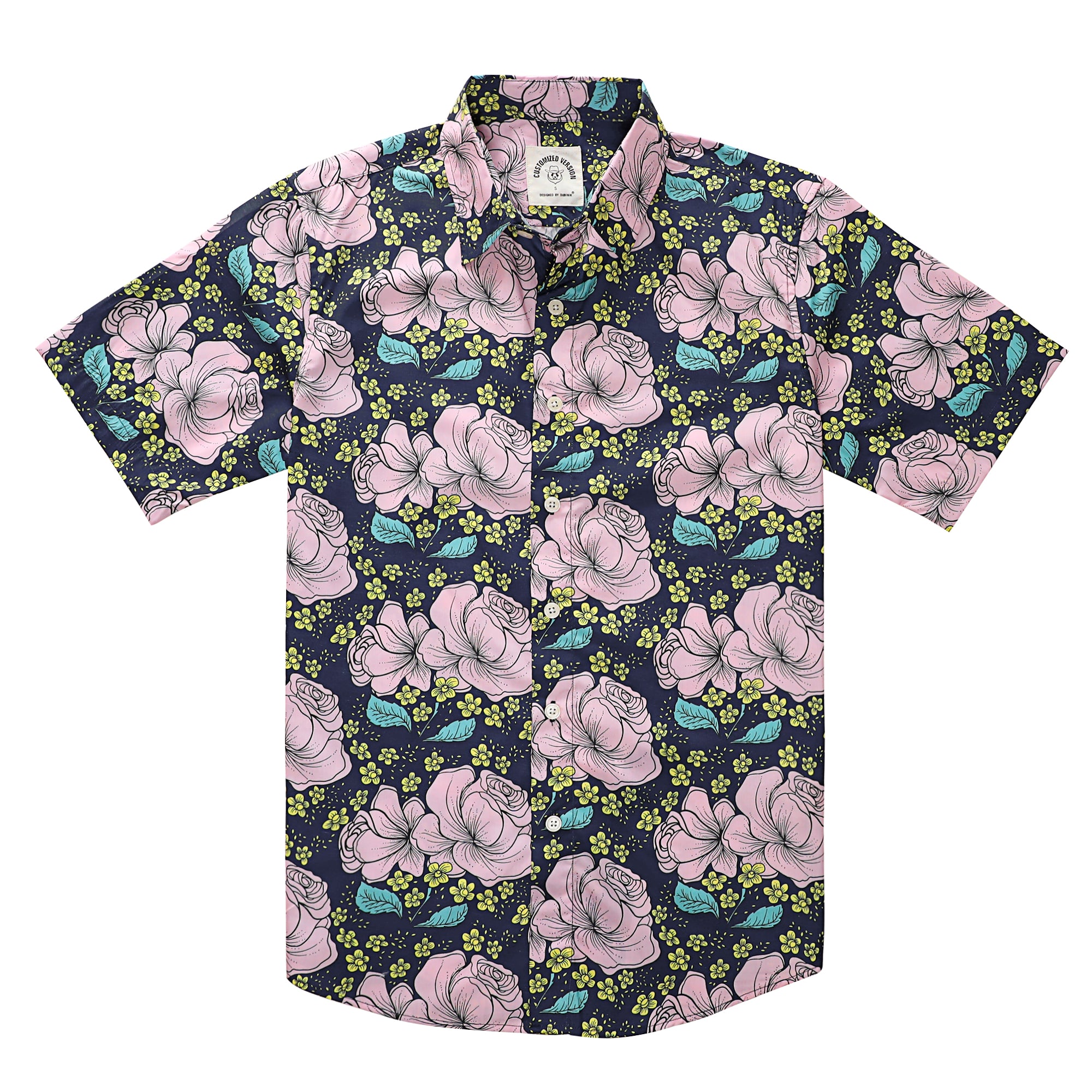 Hawaiian Shirt for Men Aloha Tropical Short Sleeve Button Down Print Beach Shirts #2613