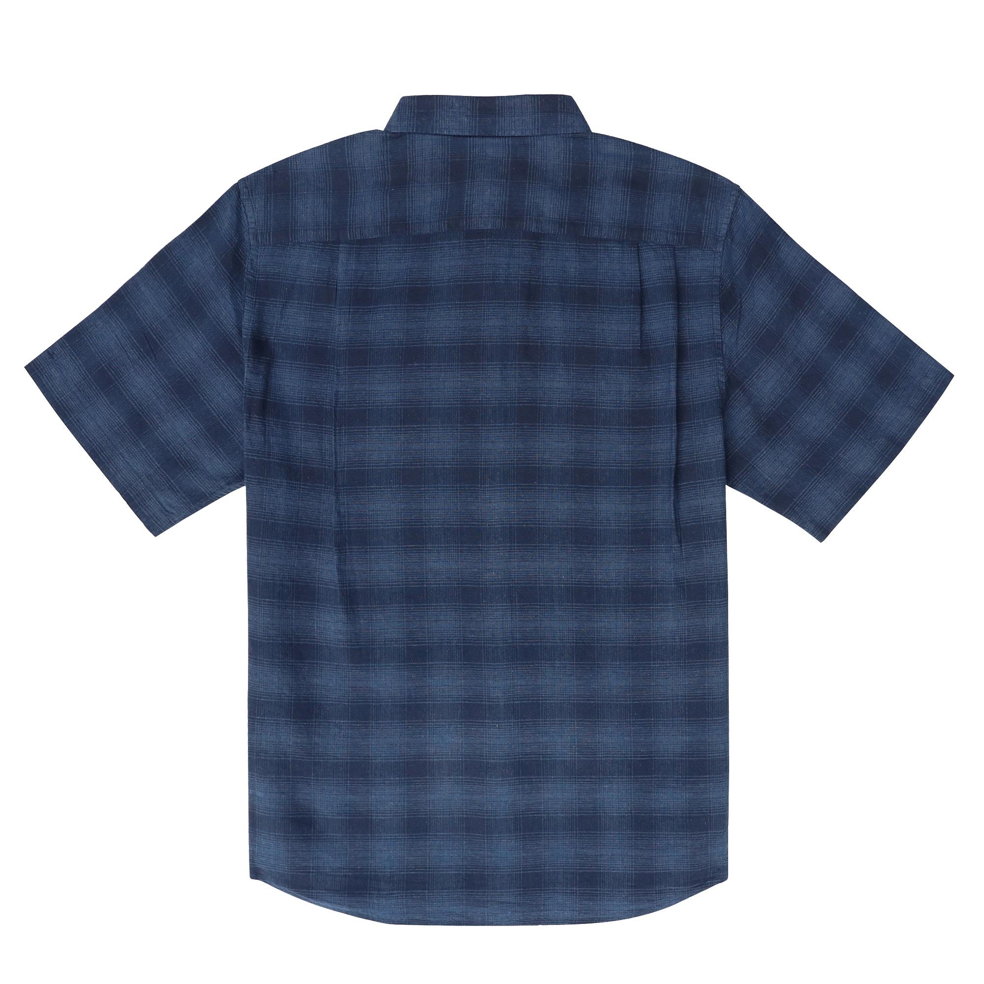 Dubinik® Mens Short Sleeve Button Down Shirts 100% Cotton Plaid Casual Shirt with Pocket #0109